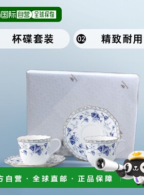 Narumi鸣海 Solaria杯碟套装下午茶咖啡杯茶杯 精致耐用200cc 1对