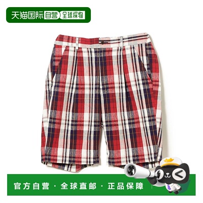 1h可退 日本直邮sage de cret 男士麻棉马德拉斯格纹短裤 3825017