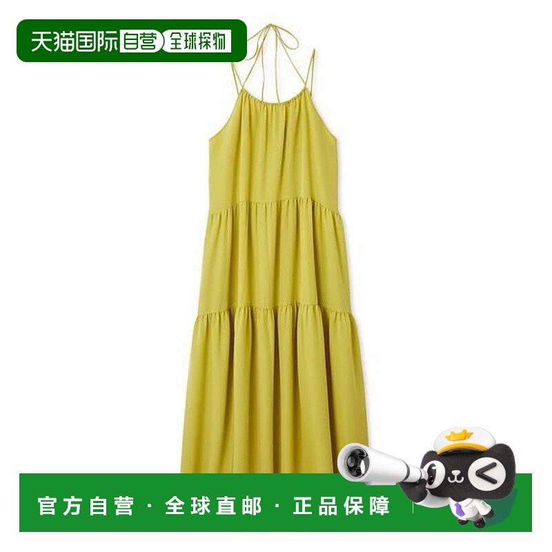 日本直邮Mila Owen Double Ribbon挂脖缎面印花连衣裙吊带