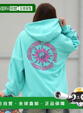 1h可退 日本直邮SANTA CRUZ女装连帽拉链卫衣 背部印花 里毛绒 50