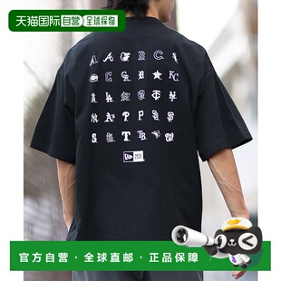 1h可退 日本直邮NEW ERA 男女同款MLB球队标志背面印花宽松短袖T