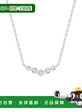 1h可退 日本直邮Canal 4℃ 女士铂金涂层银拱形项链 日常百搭设计