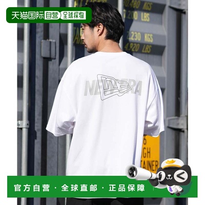 日本直邮NEW ERA 半袖T恤男士宽松版型Overlap Logo白色