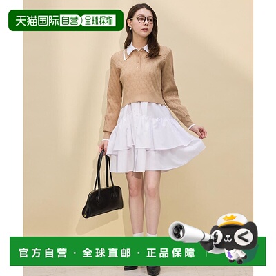 日本直邮Swingle 女装 蒂尔德褶边设计感衬衫裙 20072525205035