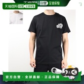 圆领修身 日本直邮MONCLER 棉质徽标 剪裁缝制徽标 徽标 T恤短袖