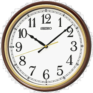 【日本直邮】Seiko Clock 精工时钟 挂钟 电波 茶色金属直径275×