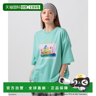 1h可退 日本直邮The Simpsons 女装 宽松半袖卫衣 搞笑卡通印花 5
