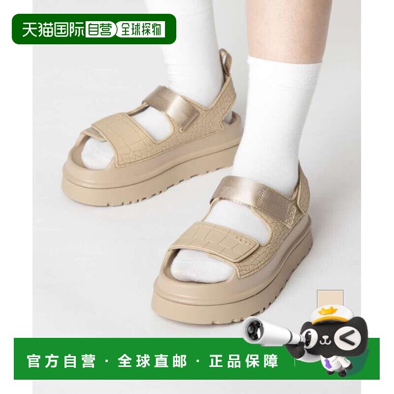 日本直邮 UGG 女士凉拖 金色凉鞋厚底鞋图片