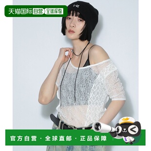 1h可退 日本直邮PAGEBOY 女士透视花纹镂空短袖T恤 495577