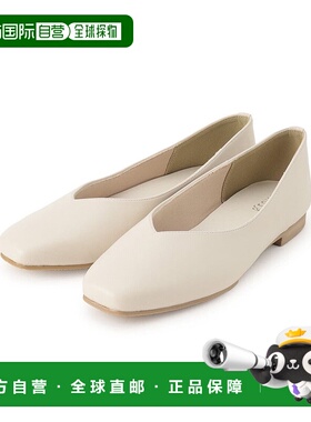 日本直邮grove 人体工学贴合方头平底女鞋 GR1241BW051407 黑色