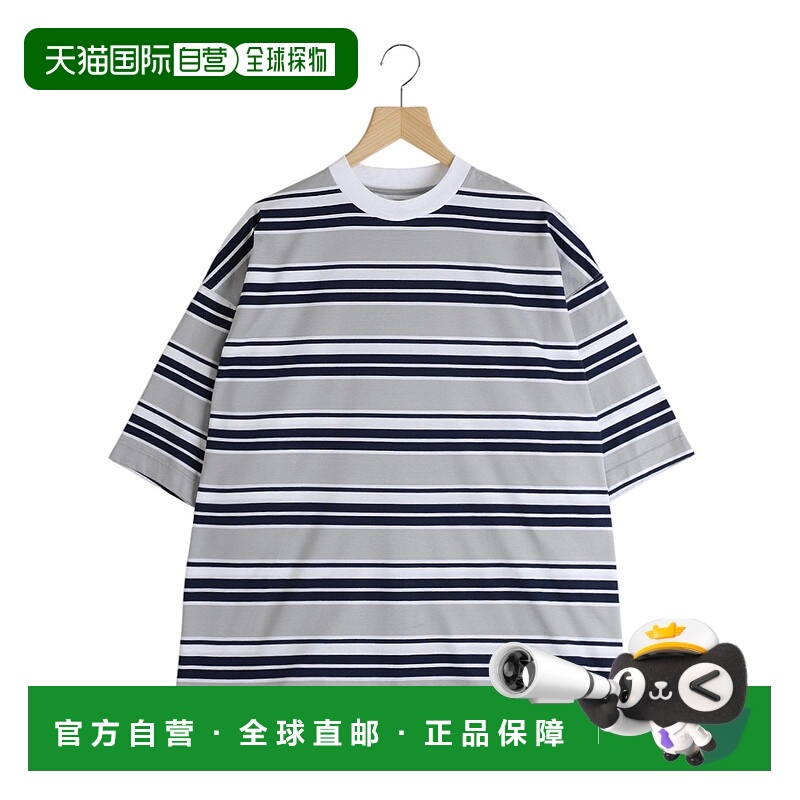 1h可退 日本直邮is-ness 男士波浪边纹理宽松短袖T恤 31SSSH05225