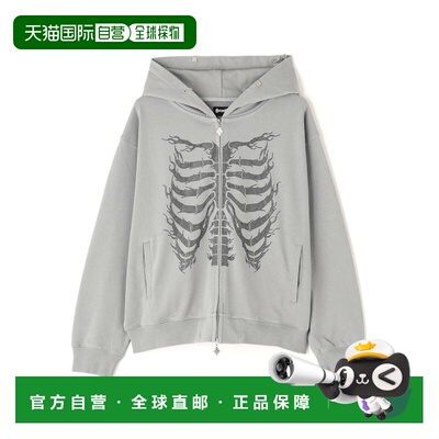 日本直邮SUPPLIER 男女同款 火焰骷髅水钻连帽外套 7846131246