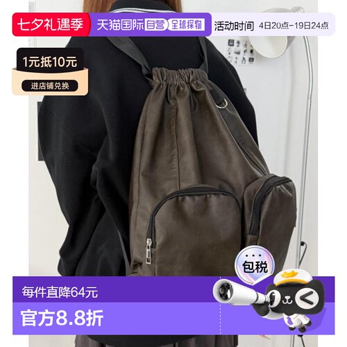 WEGO男女同款PU口袋设计双肩包 WE25AW11SG0017