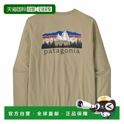1h可退 日本直邮patagonia 男士 有机棉长袖T恤 Fitz Roy Foot Hi