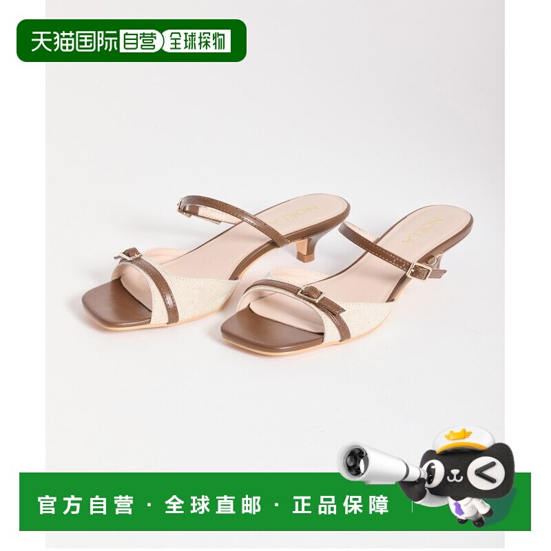 日本直邮Noela 女士 双带方头高跟凉鞋单鞋 5635350
