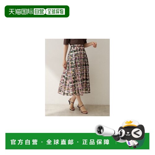 UNTITLED 秋日氛围透视格纹喇叭裙半身裙a字裙