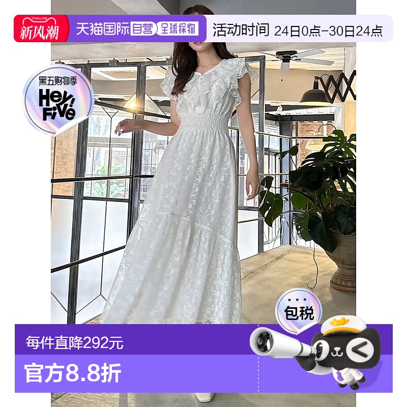 1h可退 日本直邮dazzlin 女装 后背蝴蝶结蕾丝无袖连衣裙 0225303