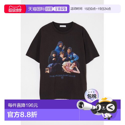 1h可退 日本直邮MOUSSY 女士 宽版THE BREAKFAST CLUB联名T恤 010