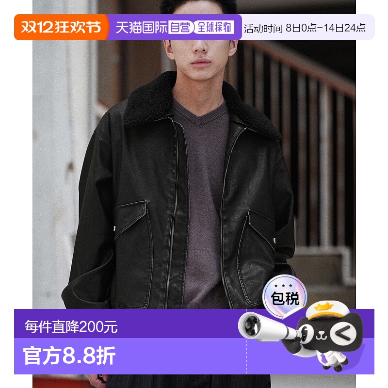 1h可退 日本直邮WYM LIDNM 仿皮飞行夹克 WYjk1233