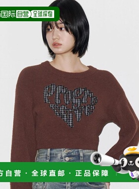 1h可退 日本直邮EMODA 女装 宽松短款针织衫 拼接设计 0425626718