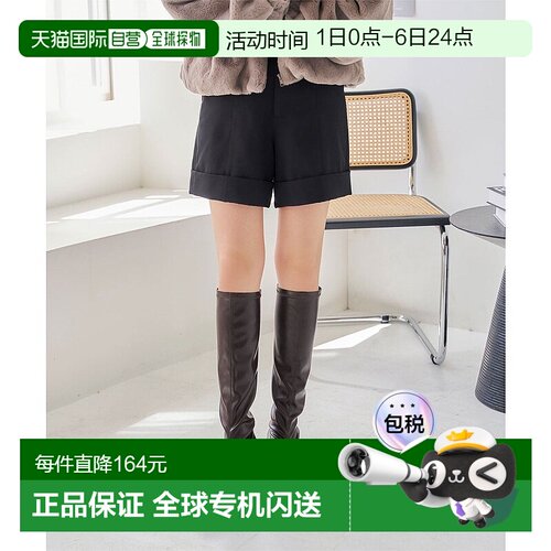 日本直邮KOBE LETTUCE 厚底弹力长靴 [I2590] 黑色