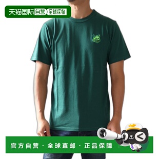 日本直邮Maison Kitsune 冷色调狐狸头补丁T恤半袖 棉质 圆领 上