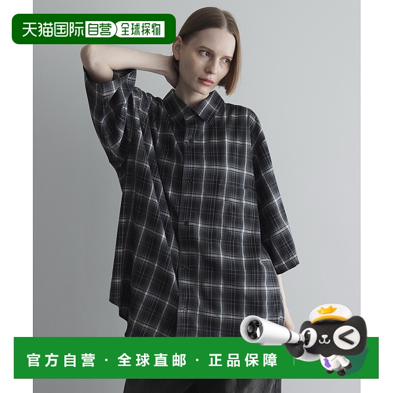 1h可退 日本直邮remer 男女同款休闲格纹半袖衬衫 RR00000049