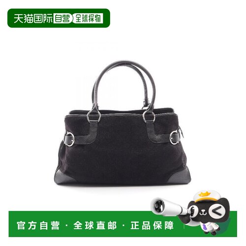 日本直邮中古二奢Ferragamo菲拉格慕女包B级9新bag包帆布托特包黑