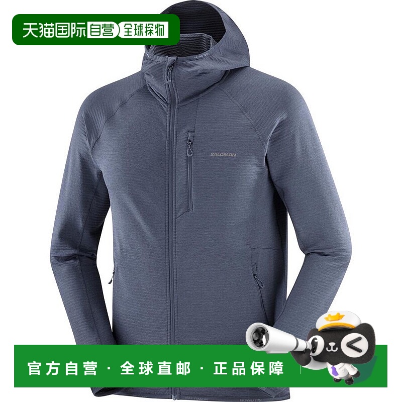 日本直邮SALOMON 男士ESSENTIAL LIGHTWARM连帽卫衣 蓝色夜空抓绒