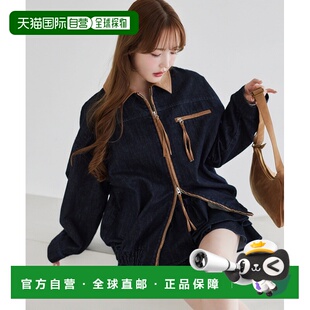 1h可退 日本直邮NICE CLAUP 女装 宽松版型丹宁夹克 双拉链配色设