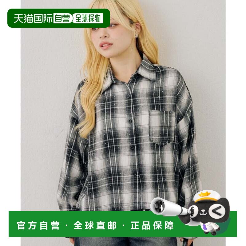 日本直邮NICE CLAUP 继续闪耀格纹衬衫 黑色内搭背心