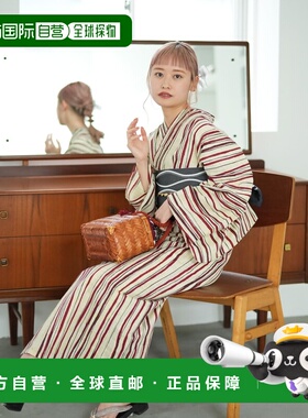 1h可退 日本直邮utatane 女士浴衣3件套 先染小袋带款 5010078412