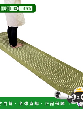 【日本直邮】Oka 简易清洗时尚简约地垫60cm×300cm绿色日本制