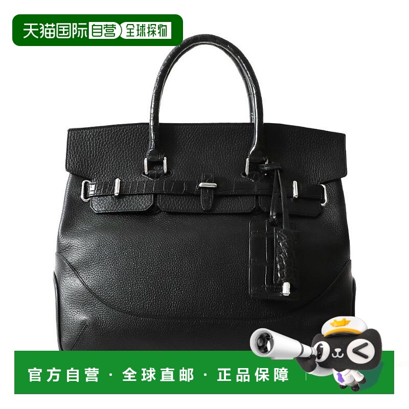 1h可退 日本直邮PELLE MORBIDA男女同款鳄鱼纹牛皮翻盖波士顿包M