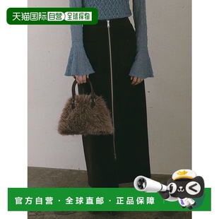 1h可退 日本直邮LAGUNAMOON女士I线廓形仿麂皮拉链长裙 032550800