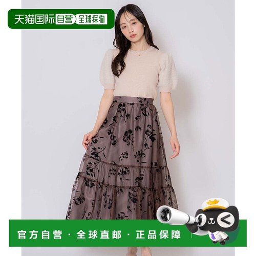 日本直邮Noela 花卉毛绒网眼裙 [N05236EW017579]裙子