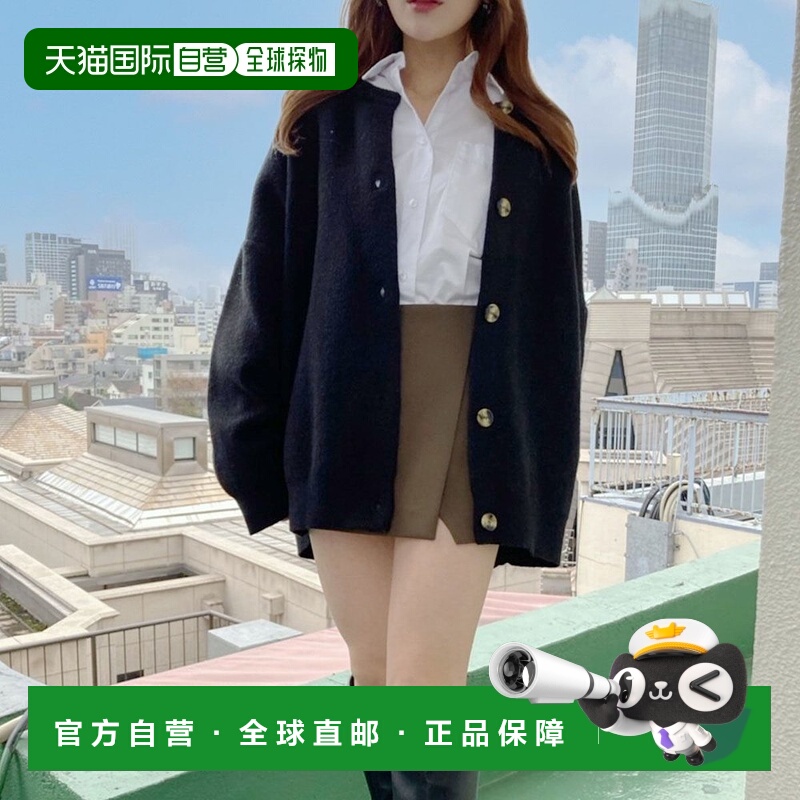 【日本直邮】 Privatebeach女士开衫黑色系扣短款百搭休闲时尚潮