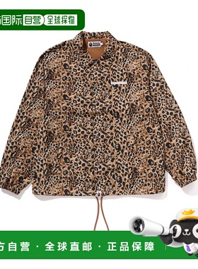 1h可退 日本直邮A BATHING APE 男士宽松野性豹纹教练夹克 左胸ba