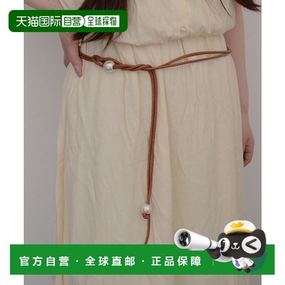 1h可退 日本直邮resonance女士细款仿珍珠装饰腰带简约设计风格提