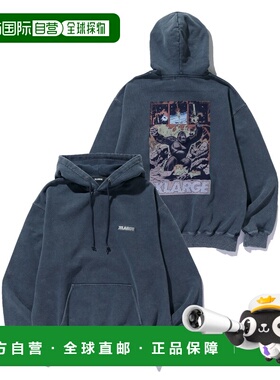 1h可退 日本直邮XLARGE 男女同款 舒适棉质连帽衫 复古水洗印花设