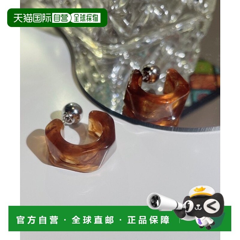 1h可退 日本直邮MASHIRO透明感卷曲设计耳环男女同款 AC24021