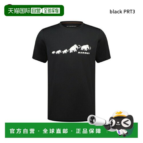 日本直邮Mammut QD Logo印花T恤亚洲版型1017-02012户外服饰上衣