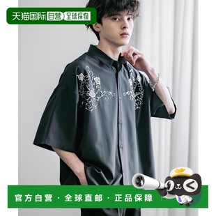 衬衫 1h可退 接触冷感大号玫瑰泡沫印花短袖 日本直邮Rocky Monroe