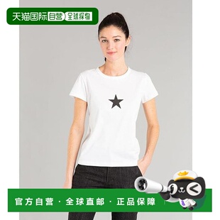 1h可退 日本直邮agnes b. 女士星星图案印花T恤 轻薄易穿 纯棉舒