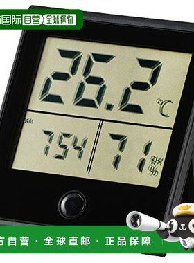 【日本直邮】Ohm欧姆 温湿度计 带时钟功能 黑色 TEM-210-K