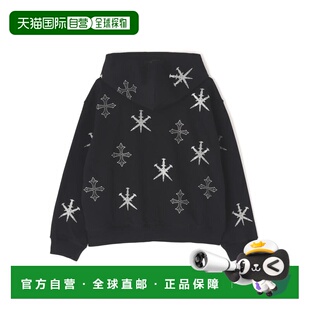 1h可退 日本直邮UNKNOWN LONDON男女同款钉子十字架水钻拉链连帽