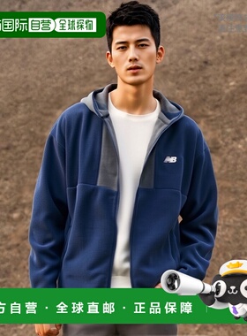 日本直邮NEW BALANCE 抓绒全拉链连帽上衣 [MJ43517] 男士冬款户