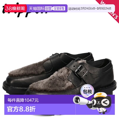 日本直邮Trippen Transform 女士真皮僧侣鞋皮革和毛皮拼接TRANSF