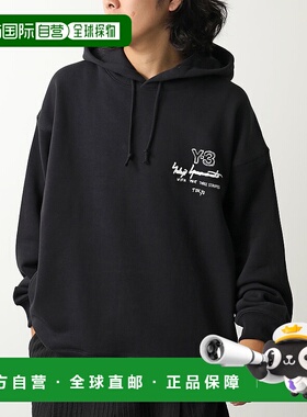 日本直邮Y-3 Y-3 中号连帽衫 KB2604 男士/女士长袖罗纹棉质连帽