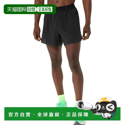 日本直邮ASICS Metarun ACTIBREEZE™ 透气纯色抽绳 跑步短裤 男款